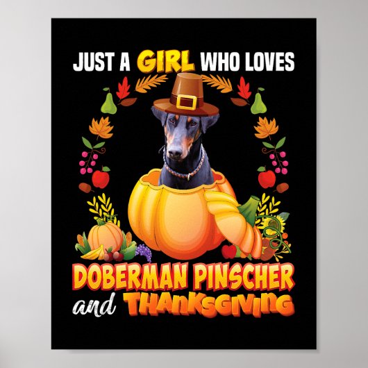 Alleen een meisje dat van Doberman Pinscher Dog ho Poster (Voorkant)