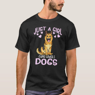 Alleen een meisje dat van Dogs Cute German Shepher T-shirt