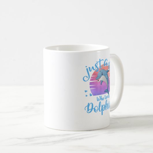 Alleen een meisje dat van dolfijnenkostuum houdt v koffiemok (Voorkant rechts)