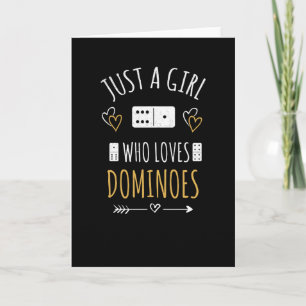 Alleen een meisje dat van Dominoes houdt, speelt D Kaart