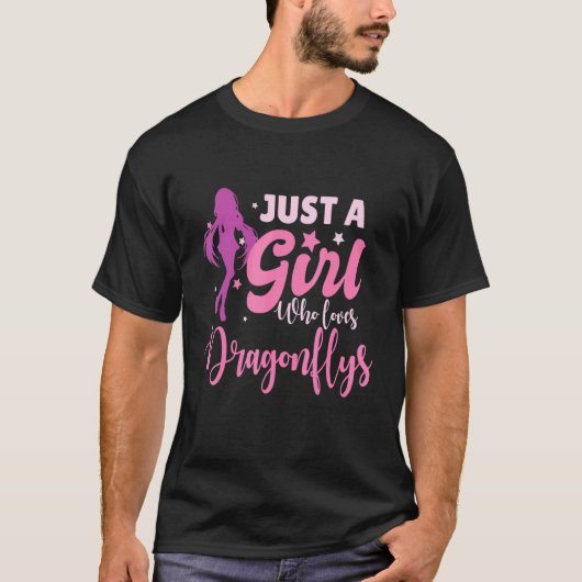 Alleen een meisje dat van Dragonflys houdt T-shirt (Voorkant)