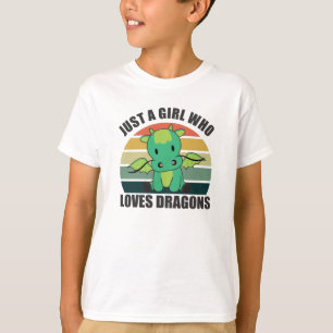Alleen een meisje dat van Dragons Fantasy Dragon G T-shirt