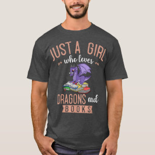 Alleen een meisje dat van Dragons houdt en boeken  T-shirt