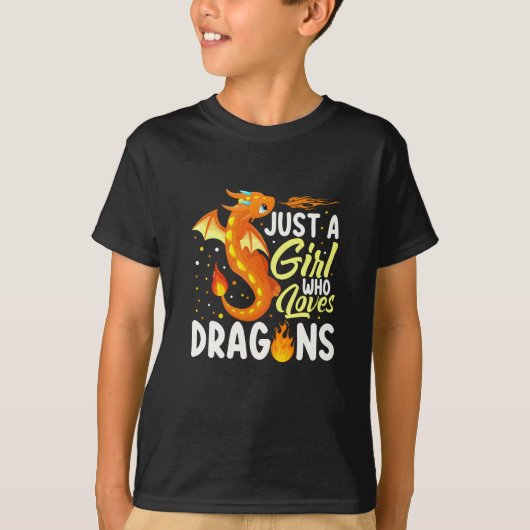 Alleen een meisje dat van Dragons houdt schattig T-shirt (Voorkant)