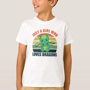 Alleen een meisje dat van Dragons houdt, stort  di T-shirt