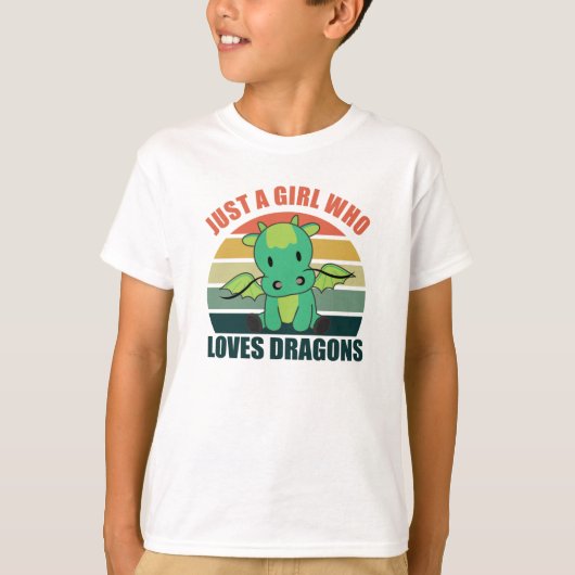 Alleen een meisje dat van Dragons houdt, stort di T-shirt (Voorkant)