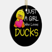 Alleen een meisje dat van een eend houdt - de eige keramisch ornament (Rechts)