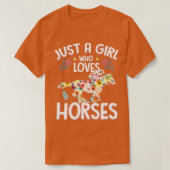Alleen een meisje dat van een paardenpaard houdt t-shirt (Design voorkant)