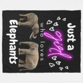 Alleen een meisje dat van Elephants houdt, griezel Fleece Deken (Voorkant (Horizontaal))