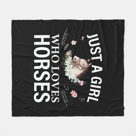 Alleen een meisje dat van Floral houdt Fleece Deken (Voorkant (Horizontaal))