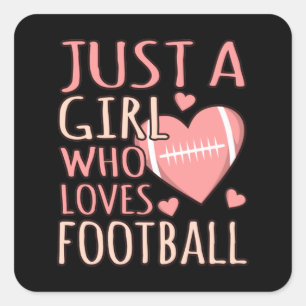 Alleen een meisje dat van Football Player Coach Ga Vierkante Sticker