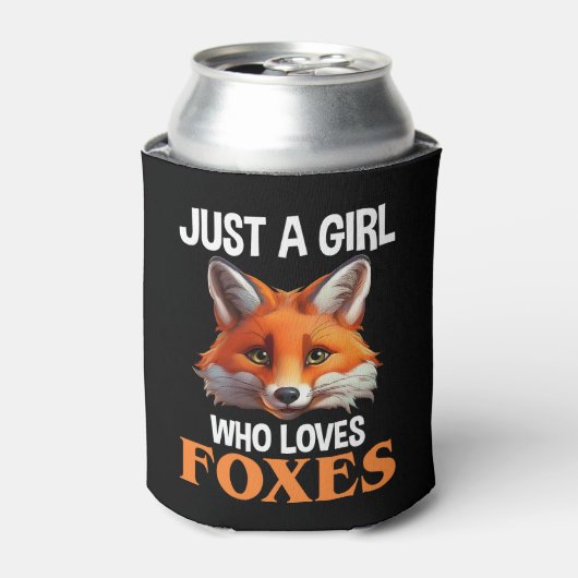 Alleen een meisje dat van foxes houdt blikjeskoeler (Blikje Voorkant)