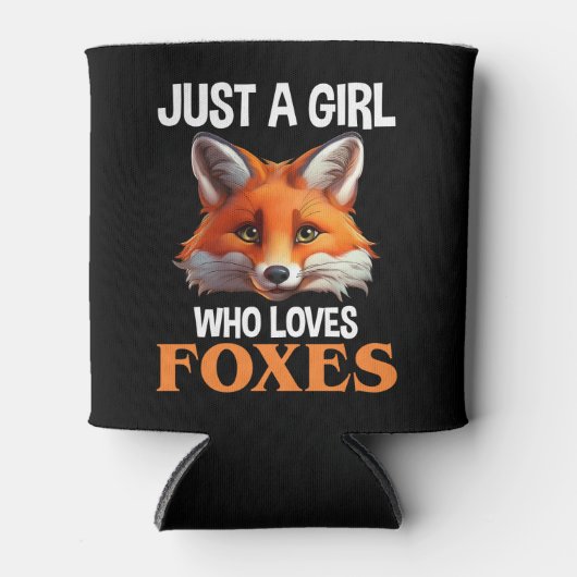 Alleen een meisje dat van foxes houdt blikjeskoeler (Voorkant)