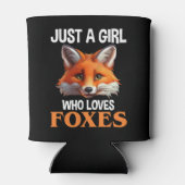Alleen een meisje dat van foxes houdt blikjeskoeler (Achterkant)