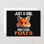 Alleen een meisje dat van foxes houdt briefkaart (Voorkant / Achterkant)
