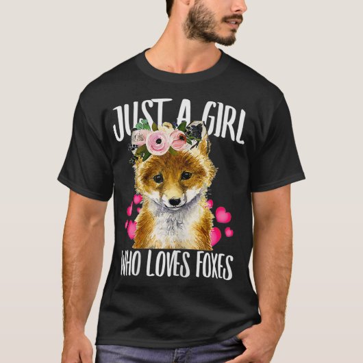Alleen een meisje dat van Foxes houdt, laat pap pa T-shirt (Voorkant)