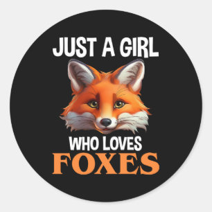 Alleen een meisje dat van foxes houdt ronde sticker