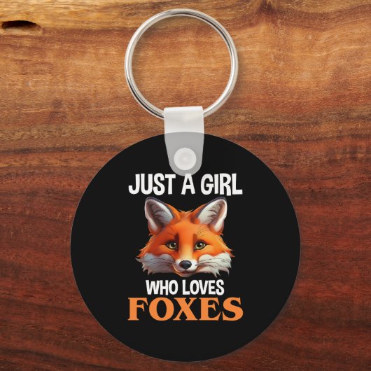 Alleen een meisje dat van foxes houdt sleutelhanger (Voorkant)