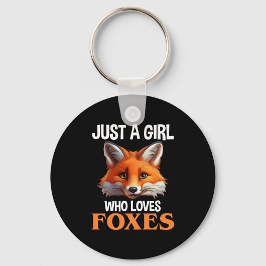 Alleen een meisje dat van foxes houdt sleutelhanger (Achterkant)