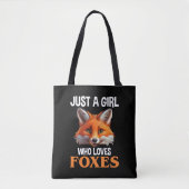 Alleen een meisje dat van foxes houdt tote bag (Voorkant)