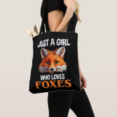 Alleen een meisje dat van foxes houdt tote bag (Dichtbij)