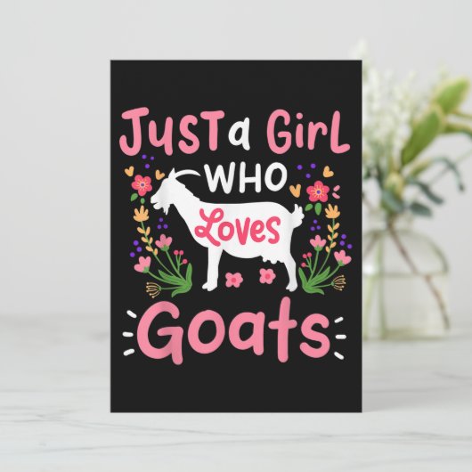 Alleen een meisje dat van geiten houdt kaart (Staand voorkant)