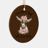 Alleen een meisje dat van geitenlammeren houdt keramisch ornament (Rechts)