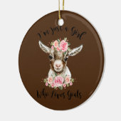 Alleen een meisje dat van geitenlammeren houdt keramisch ornament (Links)