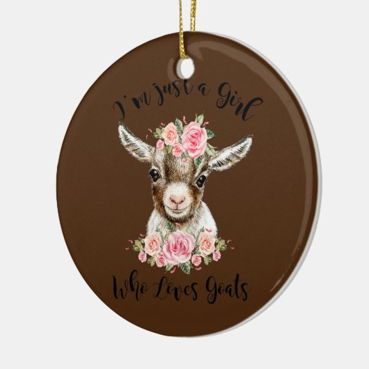 Alleen een meisje dat van geitenlammeren houdt keramisch ornament (Links)