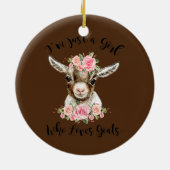 Alleen een meisje dat van geitenlammeren houdt keramisch ornament (Achterkant)