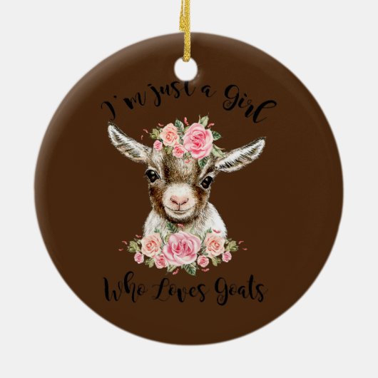 Alleen een meisje dat van geitenlammeren houdt keramisch ornament (Achterkant)