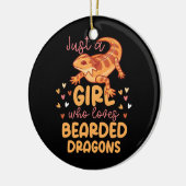 Alleen een meisje dat van gekaarde dragons houdt keramisch ornament (Links)