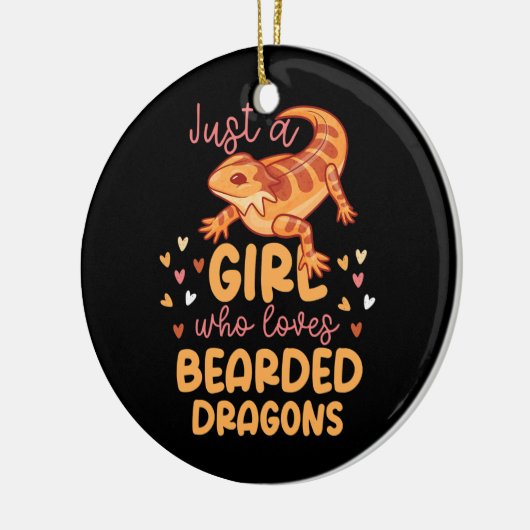 Alleen een meisje dat van gekaarde dragons houdt keramisch ornament (Links)