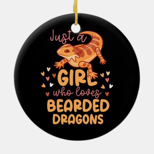 Alleen een meisje dat van gekaarde dragons houdt keramisch ornament (Achterkant)