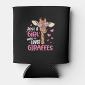 Alleen een meisje dat van Giraffe houdt Blikjeskoeler (Voorkant)