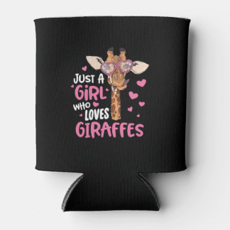 Alleen een meisje dat van Giraffe houdt Blikjeskoeler