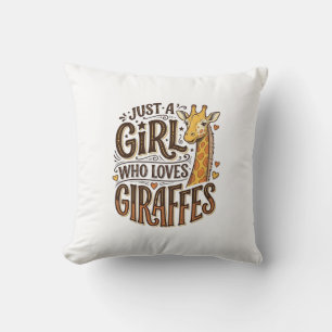 Alleen een meisje dat van giraffen houdt vintage T Kussen