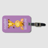 Alleen een meisje dat van Giraffes houdt! Bagagelabel (Voorkant (horizontaal))