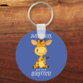 Alleen een meisje dat van Giraffes houdt! Sleutelhanger (Voorkant)