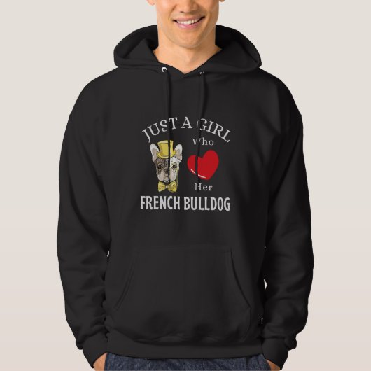Alleen een meisje dat van haar Franse Bulldog Hond Hoodie (Voorkant)