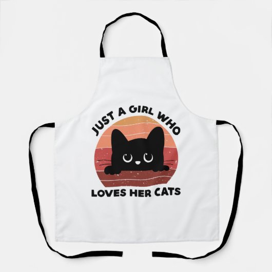 Alleen een meisje dat van haar katten houdt schort (Voorkant)