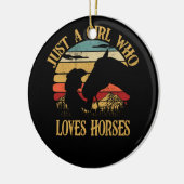 Alleen een meisje dat van haar paardenrennen houdt keramisch ornament (Links)