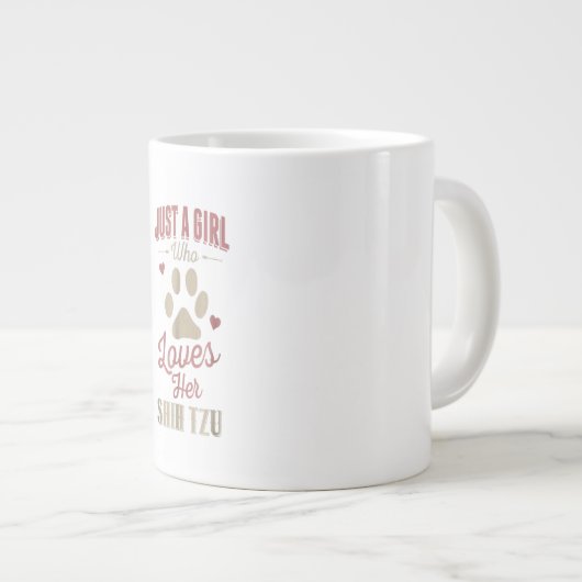 Alleen een meisje dat van haar sjiitische Tzu Hond Grote Koffiekop (Voorkant rechts)