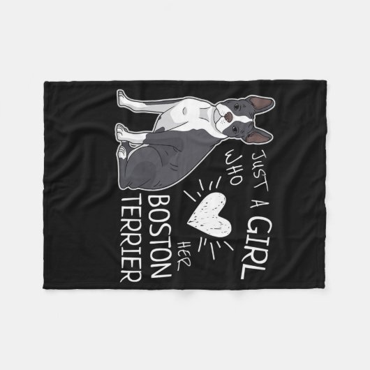 Alleen een meisje dat van haar terrier-premie in B Fleece Deken (Voorkant (Horizontaal))