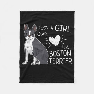Alleen een meisje dat van haar terrier-premie in B Fleece Deken