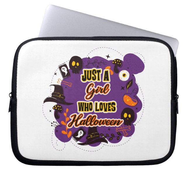 Alleen een meisje dat van Halloween houdt Laptop Sleeve (Voorkant)