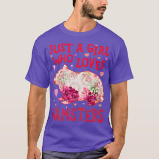 Alleen een meisje dat van Hamsters Hamster Flower T-shirt