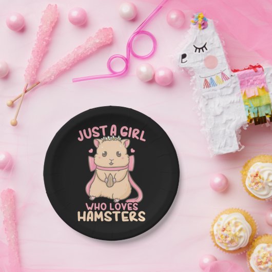 Alleen een meisje dat van Hamsters houdt Papieren Bordje (Feest)