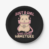 Alleen een meisje dat van Hamsters houdt Papieren Bordje (Voorkant)