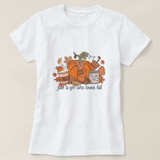 Alleen een meisje dat van Herfst najaar houdt T-shirt (Design voorkant)
